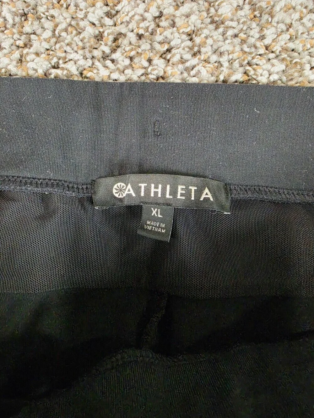 Athleta Womens Sz XL Metro Track Jogger Pants Black White Sweatpants